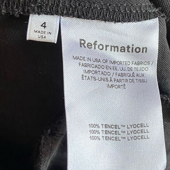 Reformation Petites Mason Wide Leg  Black Pants Straight Size 4 - Picture 10 of 13